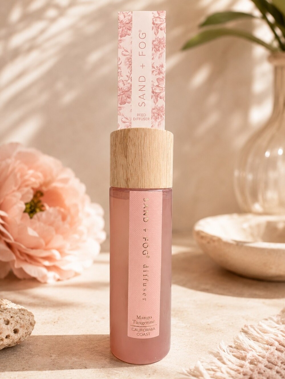 Sand + Fog Mango Tangerine Reed Diffuser 3.38oz California Coast Home Fragrance